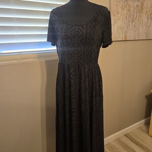 LuLaRoe Black Geometric Maxi Dress